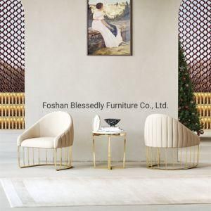 Hotel Furniture Golden Metal Base Fabric Chair Living Room Furniture Leisure Chair