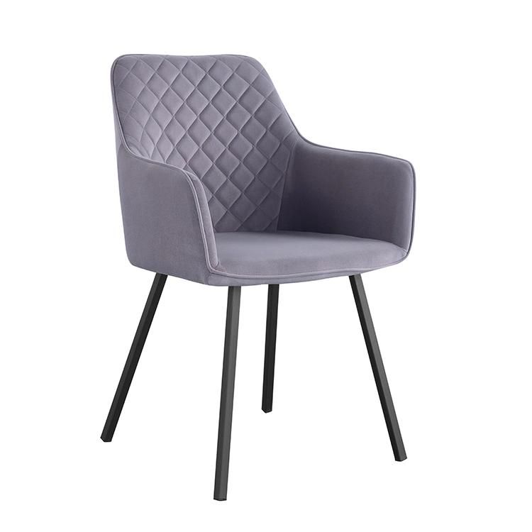 Wholesale Hot Sale Foam Seat Metal Legs Home Furniture Chair Fabric Dining Chair Factory Supply Morden Dining Chair