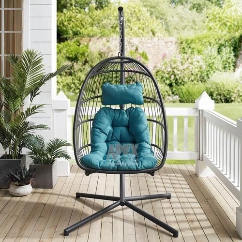 New Design Outdoor Garden Patio Folding Rattan Egg Hammock Swing