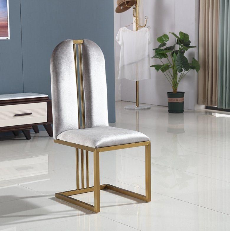 Elegant Velvet Dining Chair with Stainless Steel Legs