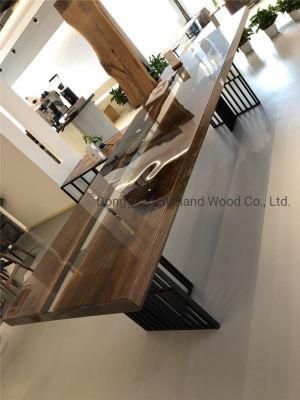 Saw Edge Walnut Solid Wooden Table /Natural Wood Table / Countertop/ Wood Dining Table