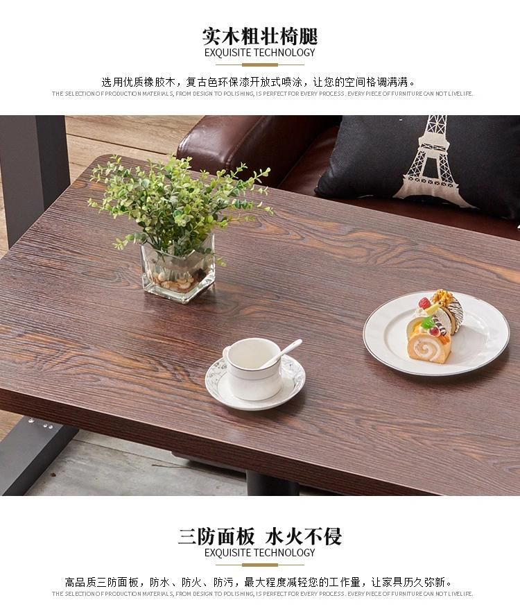 Western Restaurant Coffee Shop Can Customize Tables and Chairs Milk Tea Shop Theme Restaurant Walnut Solid Wood Dining Tables