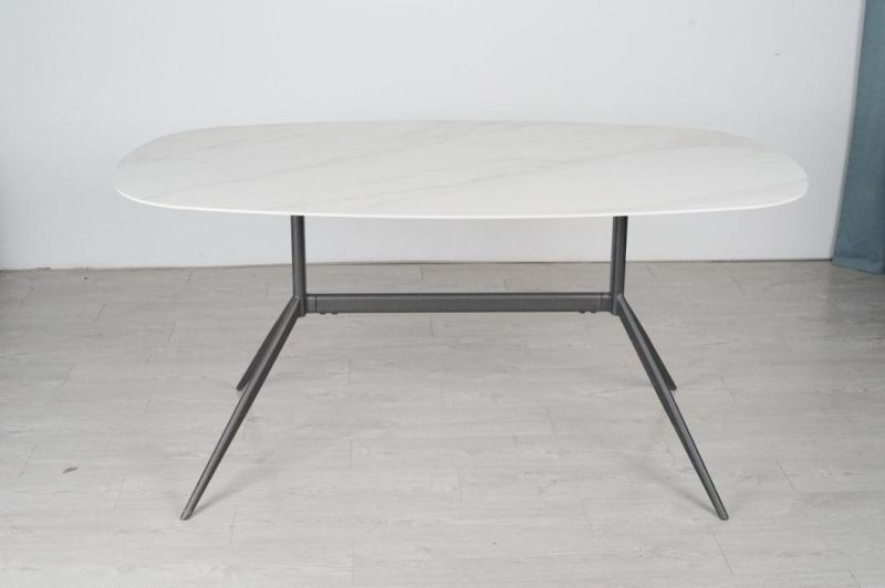 High Quality Luxury Modern Marble Powder Coated Steel Restaurant Living Home Dining Table