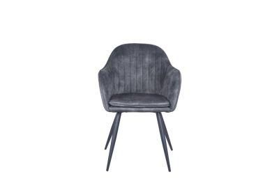Factory Wholesale Custom Restaurant Hotel Living Room Flannel Grey Chair