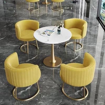 Velvet Colorful Upholstery Dining Chair in Stainless Steel Gold Base for Restaurant Chair