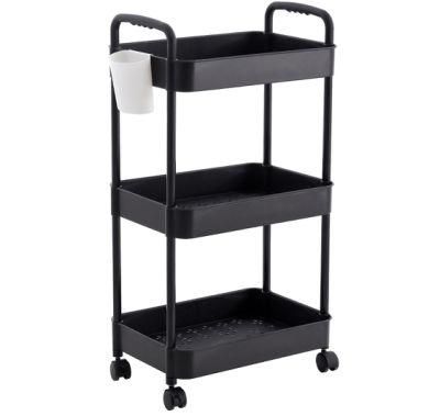 Wholesale 3-Tier Utility Rolling Cart Trolley Storage Cart Rack Storage Holders Kitchen Storage Rack Kitchen Kitchen