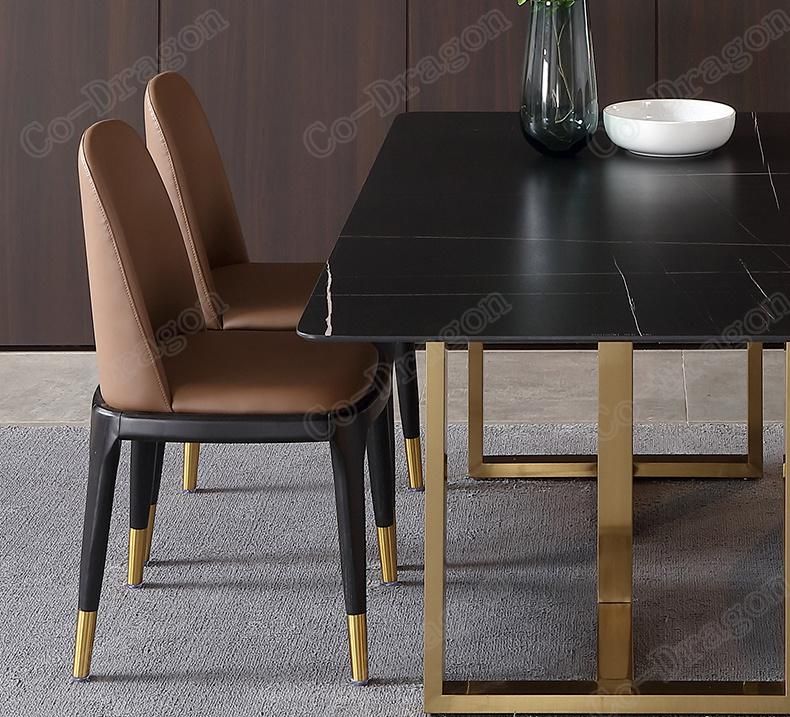 New Design Wedding Furniture Luxury Gold Stainless Steel Dining Table