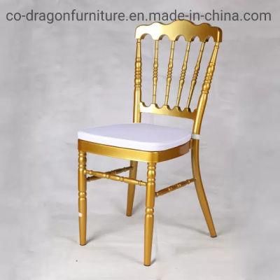 China Wholesale Wedding Furniture Steel Frame Dining Chair with PU