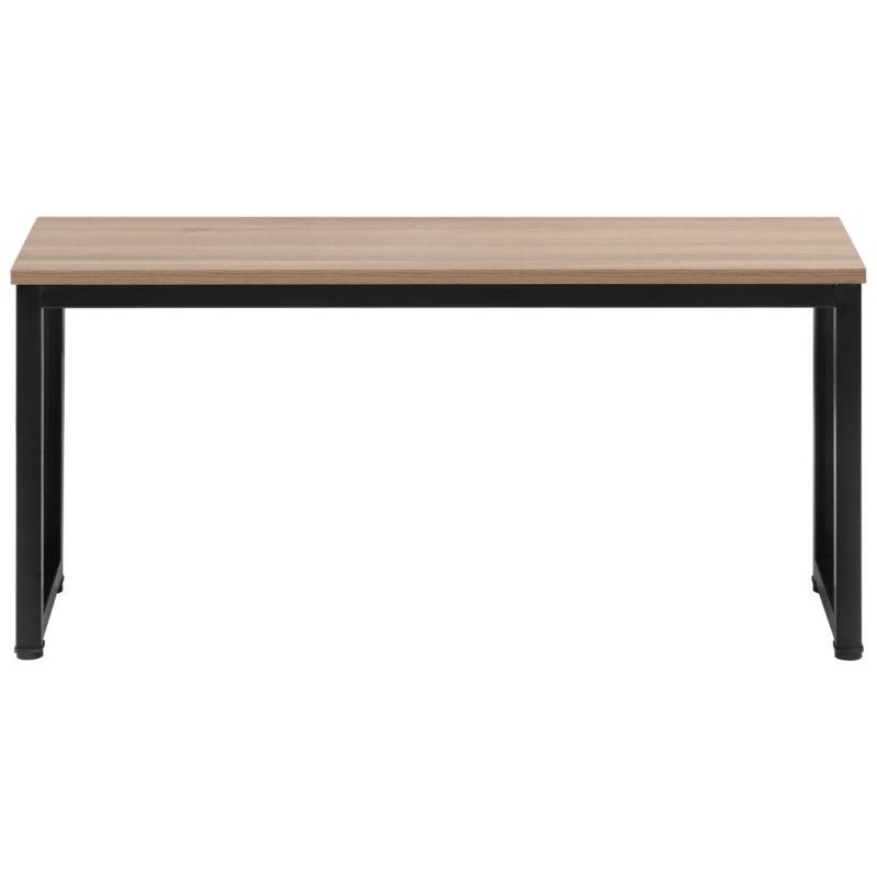 Wooden Top Dining Table with Metal Base Rectangular Dining Table for Restaurant or Coffee Shop