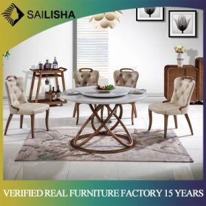 Round Dining Table New Design Solid Wood Hom Dining Room Furniture Set Rotating Table