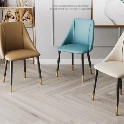 Nordic Restaurant Dining Room Furniture Upholstery PU Leather Dining Chairs