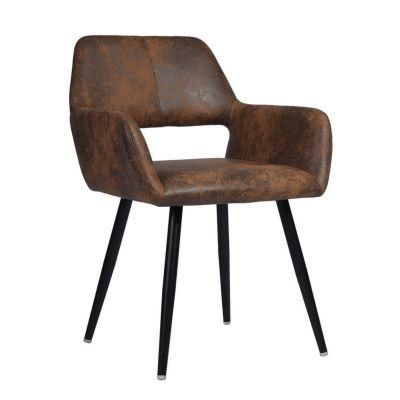 Upholstered Luxury Nordic Dining Chair Modern Elegant Black Leather Chair