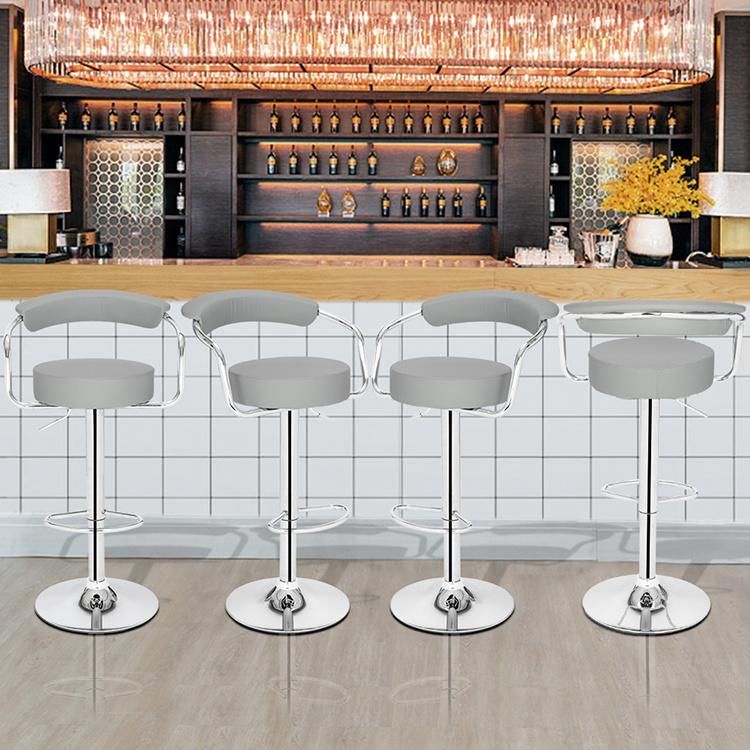 2021 Customized Indoor Bar Modern Stools PU Leather Metal Bar Chair Restaurant Bar Chairs
