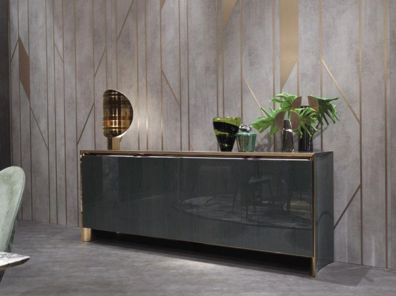 Hot Sale High Quality Luxury Dining Sideboard Furniture Black Grey Console Table for Villa Living Room and Dining Room
