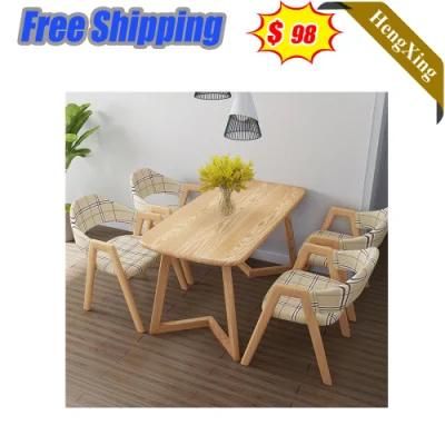 Fashion Modern Wood Color New Style Melamine Dining Room Table with Chair