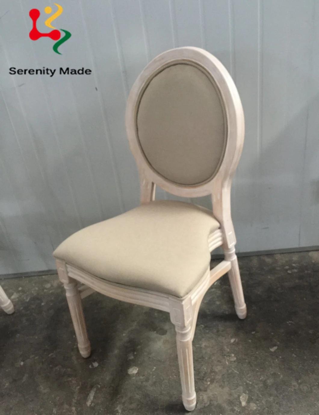 Antique Solid Wood Dining Chair for Event Hire Wedding Luxury Stackable Banquet Chair