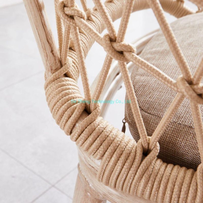 High Quality Luxury Rope Chair Comfortable Metal Outdoor Chair Stackable Factory Direct Outdoor Chair