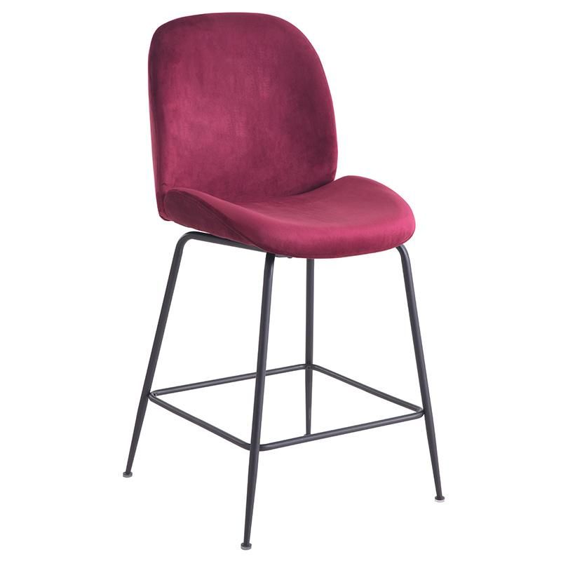Modern Gold Metal Iron Legs Pink Velvet Covers Bar Chair