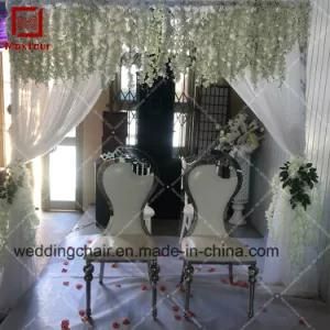 Hot Sale White and Silver Stainless Steel Wedding Chair From China