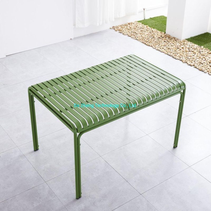 Modern Furniture Metal Frame Rectangle Table Aluminum Top Restaurant Outdoor Tables Modern Dining Table Cafe Shop Coffee Table