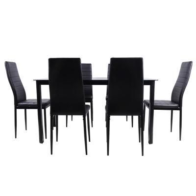 Luxury Design Glass Home Furniture Restaurant Dining Table Set