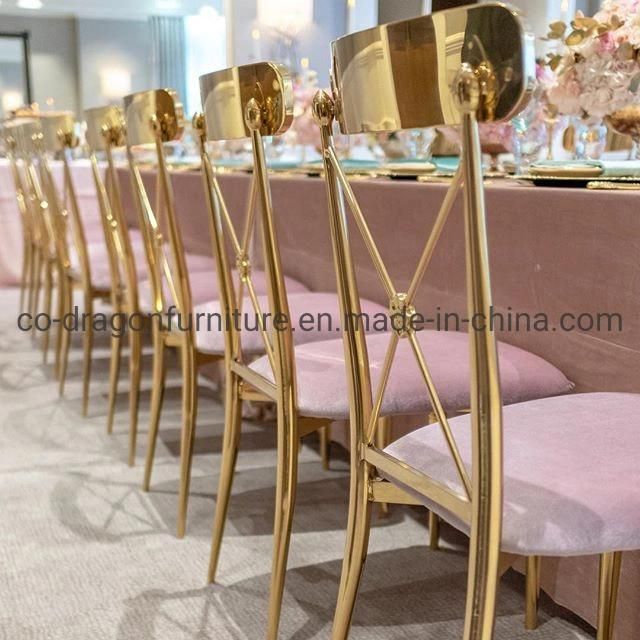 Hot Sale Gold Stainless Steel Dining Chair for Wedding Furniture