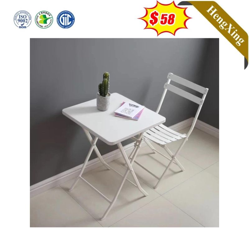 White Small Outdoor Leisure Metal Legs Dining Furniture Sets Table with Chair