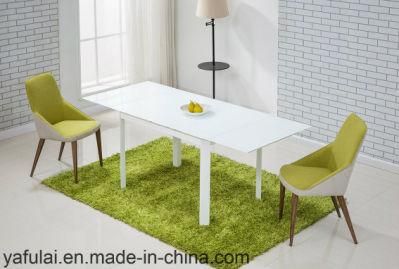 Dining Room Furniture Set White Glass Top Metal Leg Dining Table