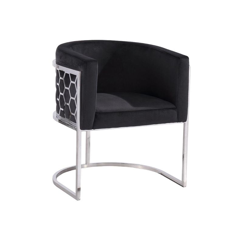 Stainless Steel Metal Frame Hotel Dining Velvet Cushion Event Dining Chair