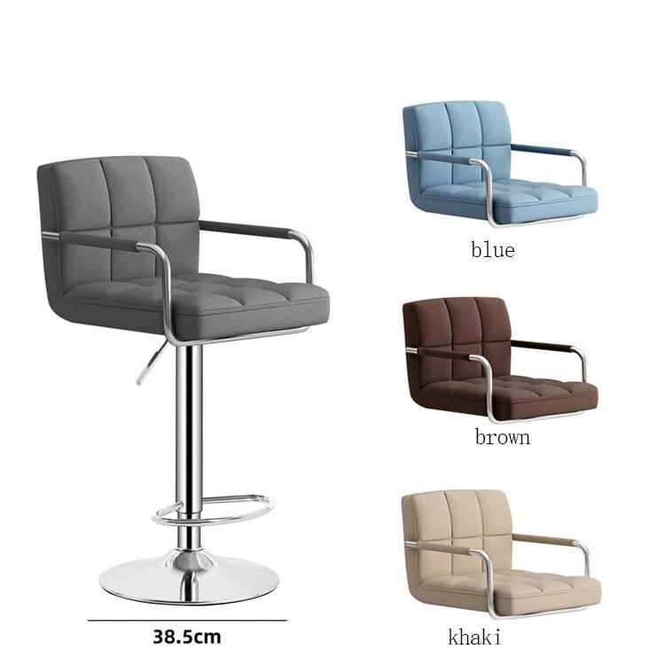 Nordic Armchair Orange PU Leather High Elasticity Sponge Bar Table Chair