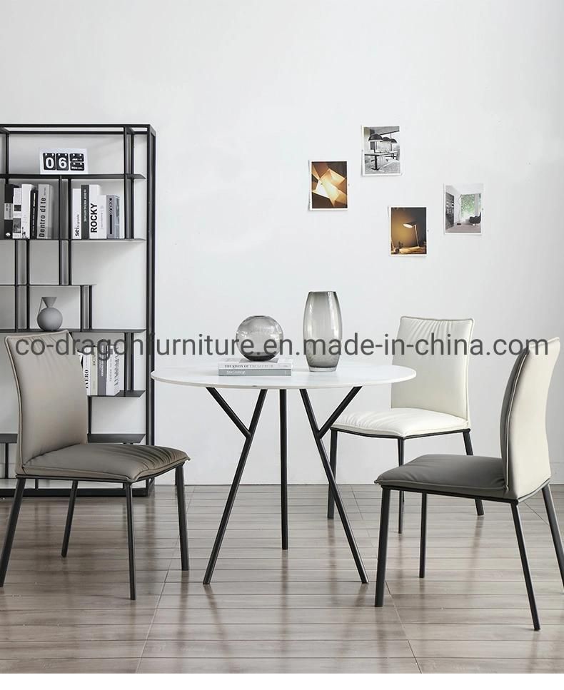 2021 New Design Home Dining Furniture Steel Leather Dining Chair