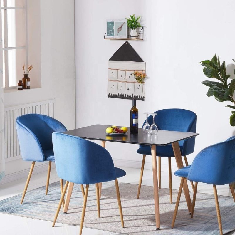 Luxury Design Modern Fabric Chair Metal Tube Legs Dining Room Velvet Nordic Dining Chair