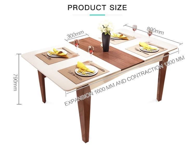 Square French Style 4 Seat Modern Hotel Wood Dining Room Furniture Sets