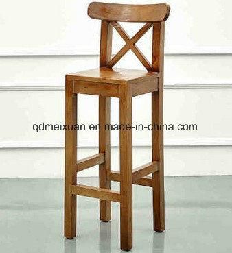 Solid Wood Bar Chair Hotel Chair Restaurant Cafe Solid Wood Chair Wood Fashion Creative European High Chairs (M-X3522)