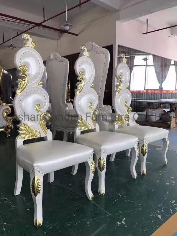 5 Years Guarantee Time Golden Frame Solid Wood Wedding Throne Sofa