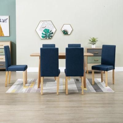China Modern Wholesale Dining Room Furniture Dining Table Chair Upholstered Blue Color