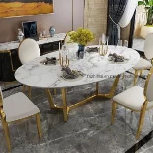 Foshan Furniture Factory Made Stainless Steel Dining Table