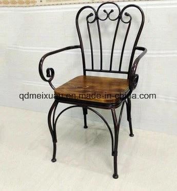 Household Real Wood Armrest Chair American Country, Wrought Iron Chairs, Restoring Ancient Ways Can Be Customized Hotel Cafe Chairs (M-X3569)