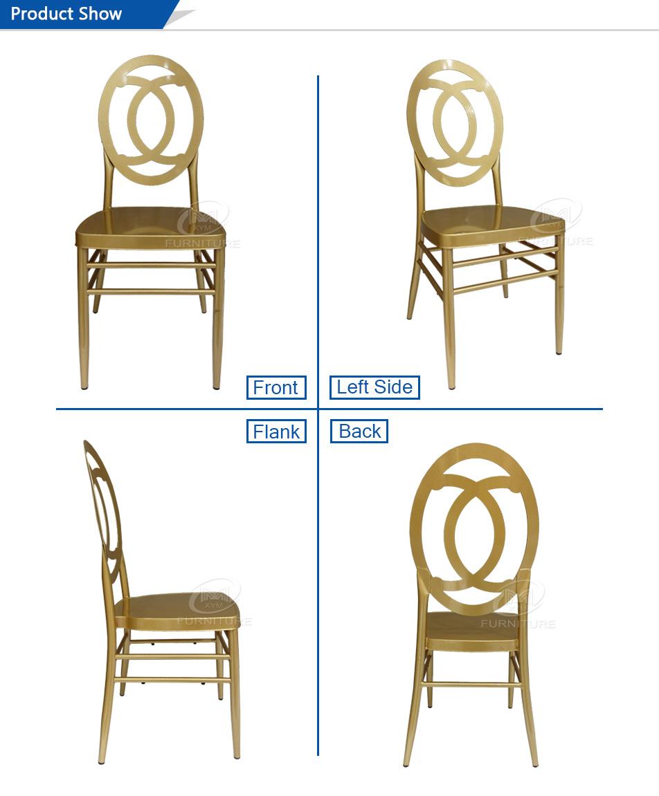 Party Furniture Luxury Style Hotel Banquet Wedding Stacking Metal Dining Chair