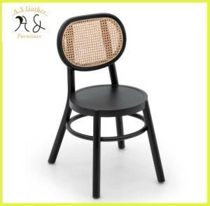 Coffee Shop Contemporary Natural Cane Round Seat Back Dining Chair