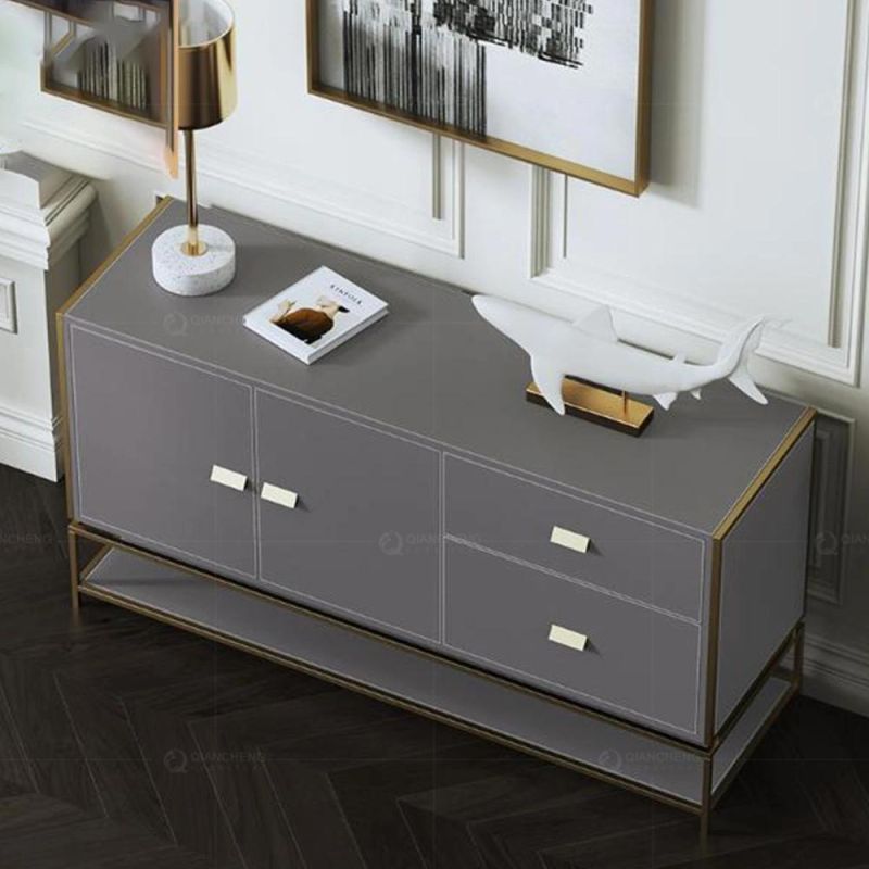 Living Room Sets Luxury Metal Console Table with Cabinet