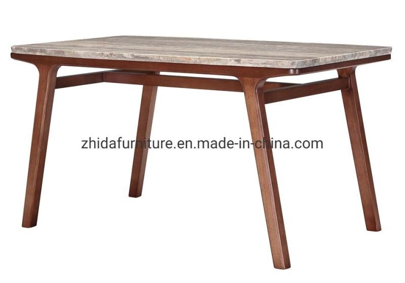 Artificial Marble Top Wooden Base Modern Furniture Home Dining Table