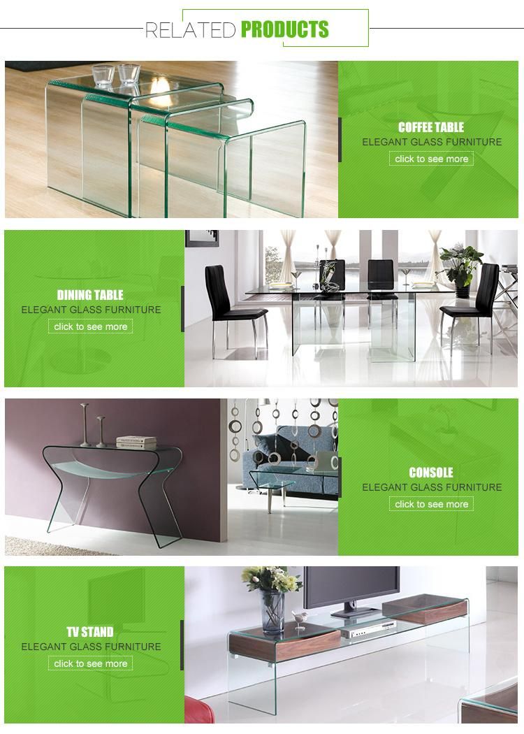 Clear Tempered Glass Dining Table with Stainless Steel Legs