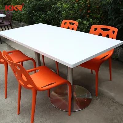 Kkr Corian Solid Surface Furniture Restaurant 12 Seater Marble Dining Tables and Chairs