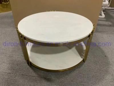 High Quality Luxury Modern Design Living Room Furniture Style Marble Top Stainless Steel Coffee Table