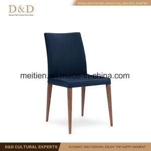 Modern PU Dining Chairs with Wooden Leg for Home Dining Room Furniture