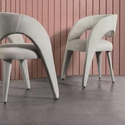 European Scandinavian Nordic Upholstered Dining Chair Danish French Holland Popular Velvet Fabric Accent Chair Hotel