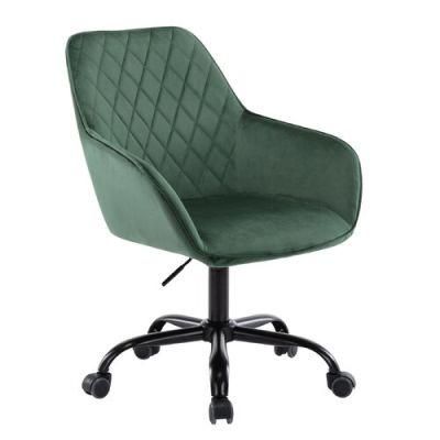 Home Office Velvet Task Swivel Adjustable Height Armchairs Office Chair