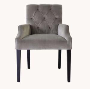 Wooden Furniture Soft Velvet Tufted Dining Chair Restaurant