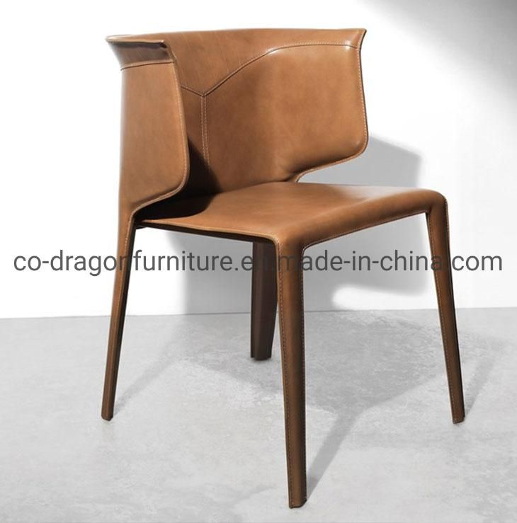 China Wholesale Luxury Steel Leather Dining Chair for Home Furniture